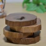 Hashcart Natural Sheesham Wood Table Coaster Set of 6 Water Glasses Cans Tumblers | Tabletop Coaster Tea Cups Coffee