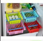 ZYBIL Adjustable Fridge Storage Basket Expandable Fridge Storage Rack Tray , Multicolor (Pack of 4)