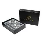 Amour Cold Drink&Whiskey Ice Stones 8Pc Stainless Steel Ice Cubes Reusable Gift Set With Tong-Silver