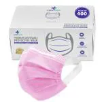 Careview 3 Ply Disposable Surgical Face Mask Box with FABRIC Earloop and built in Nose Pin , Certified by BFE>99% and PFE > 95%, SITRA, DRDO, ISO and CE (Pack of 400, PINK)