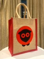 ENSAC Eco-Friendly small Jute Bag-Reusable Tiffin Shopping Grocery Multipurpose Hand Bag with Zip & Handle for Men and Women (Pack of 2) Embroidered Design Carry 500ml 2 Water Bottle in Bag Easly