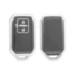 Ashar KeyHub TPU Key Cover Compatible with Toyota: Glanza, Urban Cruiser Hyryder Smart Key (Silver Black)