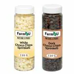 FARM4U Pack of 2 Dark Choco Chip, White Choco Chip Sprinkler for Cakes Edible 120 gm Each ( 240 gm)