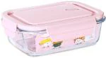 JIGSHTIAL Thermoware Glass Lunch Box with Leak Proof Airtight Lid 1000 ml