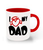 Whats Your Kick Dad Lover I Love My Dad Design Printed Red Ceramic Coffee and Tea Mug 325 ML