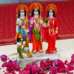 Chaque Decor Marble Dust Ram Darbar Statue for Pooja Room Idol | Shree Ram Darbar for Home Decor, Ram Darbar for Gift, Best Gift for Idol | 11 Inchs, Multicolour