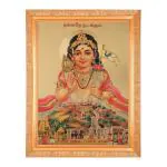 BM TRADERS Kulanthai Murugan Beautiful Golden Foil Photo in Art Work Golden Frame Housewarming Gifts (11 x 14 inch)