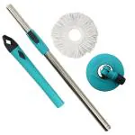 Perpetual Multicolour Stainless Steel 360 Degree Spin Mop Handle with 1 Refill