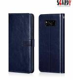 SCARDY SAMSUNG S8 PLUS BACK COVER / LEATHER FLIP COVER / BLUE COLOR