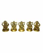 Ganesha Musical Set Brass For Decor Collectible Handicraft Art By BHARATHAAT