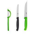 KOHE Kitchen Knife Set Pack of 1 Serrated Utility Knife, 1 P-Type Serrated Peeler and 1 Utility Knife
