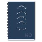 Navneet HQ| Hard Cover Notebook - Corporate Edge (Blue) Wiro Bound and UV printing| Single Line| A5 Size - 21 cm x 14.8 cm| 192 Pages| Pack of 2