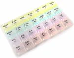 INKULTURE Pill Medicine Organizer Reminder Storage Box for 7 Days, 4 Layer Pillbox