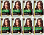 Streax Cream Hair Color for Unisex 120ml - 4.6 Reddish Brown (Pack of 8)