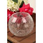 Bs Amor Transparent Glass Bubble Centerpiece Crackled Bowl Vase