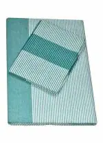 TUNI MANI Denim Cotton Bedsheet with Pillow Cover for /Home/Hotels/Hospitals 55 X 90 inches (Light Green)