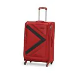 Citizen Arrow Voyage Trolley Bag 78 cms Large Check-in Bag with Wet Pouch, Expandable Luggage with 4 Spinner Wheel, Built in Combination Lock, Soft Sided Polyester Suitcase for Travel (Red/Black)