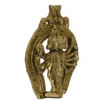 eCraftIndia Gold Brass Panchmukhi Lord Hanuman Statue 12 x 10 cm