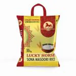 Sangamam Rice, Lucky Horse Premium Sona Masoori Rice (10 Kg), Six Month Old Sona Masuri with Preserved Nutrients