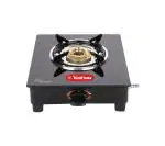 Hindflame 1 Burner Pixel Black Toughened Glass LPG Cooktop, Manual Ignition Gas Stove