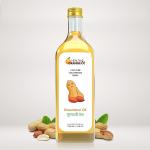 HEALTH & ORANGE Groundnut Oil 100% Pure Cold Pressed Edible Moongfali ka Tel 1000 ml GLASS Bottle