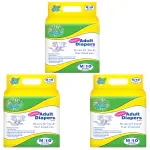 BON BON Classic Medium Adult Diaper Disposable Tape Style (M- 28-43 INCH) Adult Diaper M 30 PCS Multiple Tape Fastners Over Night Protection Ultra Leak Guard and Anti-Bacterial Absorbent Core (M Pack of 3)
