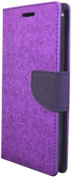 COVERBLACK Artificial Leather::Rubber Flip Cover Compatible model for Sony Xperia E 4 - Purple