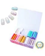 KIROH 10 Rolls Glass Foil Nail Stickers Strips Cellophane Manicure Design Starry Sky Nail Art Wraps Decals