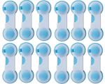 Mopslik - Blue And White Baby Proofing Child Safety Cabinet . Drawer Lock With Adhesive Tape ( Pack Of 12 )