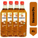 Pinkcity Wellness Sesame Oil | Til Oil | Gingelly Oil | Wood Pressed | Ltr x 4 Bottles