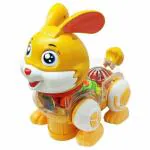 Smartcraft Bunny Toys for Kids Musical Transparent Gear Rabbit Toy 360 Degree Rotating