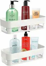 Inditradition Multipurpose Bathroom Shelf, Wall Hanging Storage Rack | with Self Adhesive Magic Sticker (Random Colour) (Pack of 2)