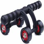 Shopeleven Abdominal Stomach Exerciser 4 Roller/Wheel Training Equipment Abs Massager (Pack of 1, Color may Vary)