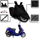 Aashtik Mart Mahindra Gusto Motorcycle Bike Scooty Cover Black Colour Water Resistant - UV Protection & Dust Proof Imported Fabric Quality,Sun Protection,Weather Bike - Scooty Two Wheeler Body CoverMahindra Gusto