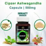 Cipzer Ashwagandha Capsule Useful In General Weakness Physical And Mental Exertion Healthcare - 60 Capsules (Pack Of 1)