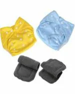 BEAUTIQ CLOTH COLLECTIONS CHARMING STARS Reusable Cloth Diaper with Insert Pad - Free Size (Pack of 4)