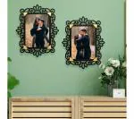 Future Works Photo frame a4 size for wall decor stylish hanging photo frames with black golden cut work wall frame home decor wooden photo frame (set of 2 big size 18 x 14 inch)