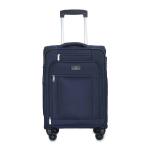 The Clownfish Navy Blue Nylon Jarek Series Luggage Suitcase Four Wheel Trolley Bag