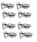 4-YOU Silver Alloy Steel Full Overlay 14 to 22 mm 3D Buffering Hydraulic Clip on Concealed Hinges - 0 Degree Crank (pack of 4)