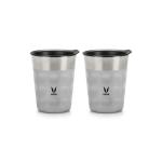 VAYA POPCUP Silver Insulated Double Walled and Easy Hold Stainless Steel Tumbler and Cups 500 ml (Pack of 2)