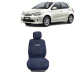 Kingsway Towel Fabric Car Seat Covers for Toyota Etios Liva, 2010 Onwards Model, Material: 100% Cotton, Color : Grey, Complete Set of All Seats (Car Specific Front + Rear Seat Covers)