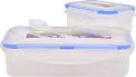 Royal Homeware Transparent Lock And Go Lunch Box Containers Pack of 2 - 800 ml 2 Pc Set