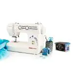 USHA Janome Wonder Stitch 21 Stitch Function Automatic Zig Zag Electric Sewing Machine with Kit (White, Blue)