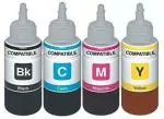 GPN PRINT Refill for Use In Canon E560 Colour Multifunction Inkjet PrInter Black and Tri Color Combo Ink Bottle (Pack of 4)