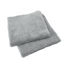 MOCKHE 340 GSM Microfiber Cloth for Car - Edgless & Dual Sided Microfiber Cloth - Lint & Streak Free Car Cleaning Cloth - Multipurpose Car Wash Cloth for Interior & Exterior - 2pc, 40x40 cm- Grey