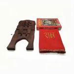DOKCHAN Holy Book Red Ram Design Cover for Geeta, ramayan Holy Book Cover Sathin Cloth Cover with Rehel & Ramcharitmanas Book