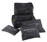 Styleys Set of 6 Packing Cubes Travel Organizer Black S1037