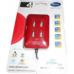 Quantum QHM6633 4-Port Hi-Speed USB Hub with 480 Mbps Speed (Magenta)