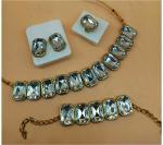 Gyaan Jewels Handmade Gold Plated Alloy Earring, Ring, Bracelet and Necklace Set Silver (Girls, Women) (Pack of 1) Free Size