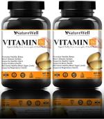 Naturewell Calcium Vitamin D3 600Mg Tablets Health Bone And Muscle Relaxation, 60 Capsules Each (Pack Of 2)